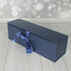 Коробка с откидной крышкой 33х9х9 (тёмно-синяя)